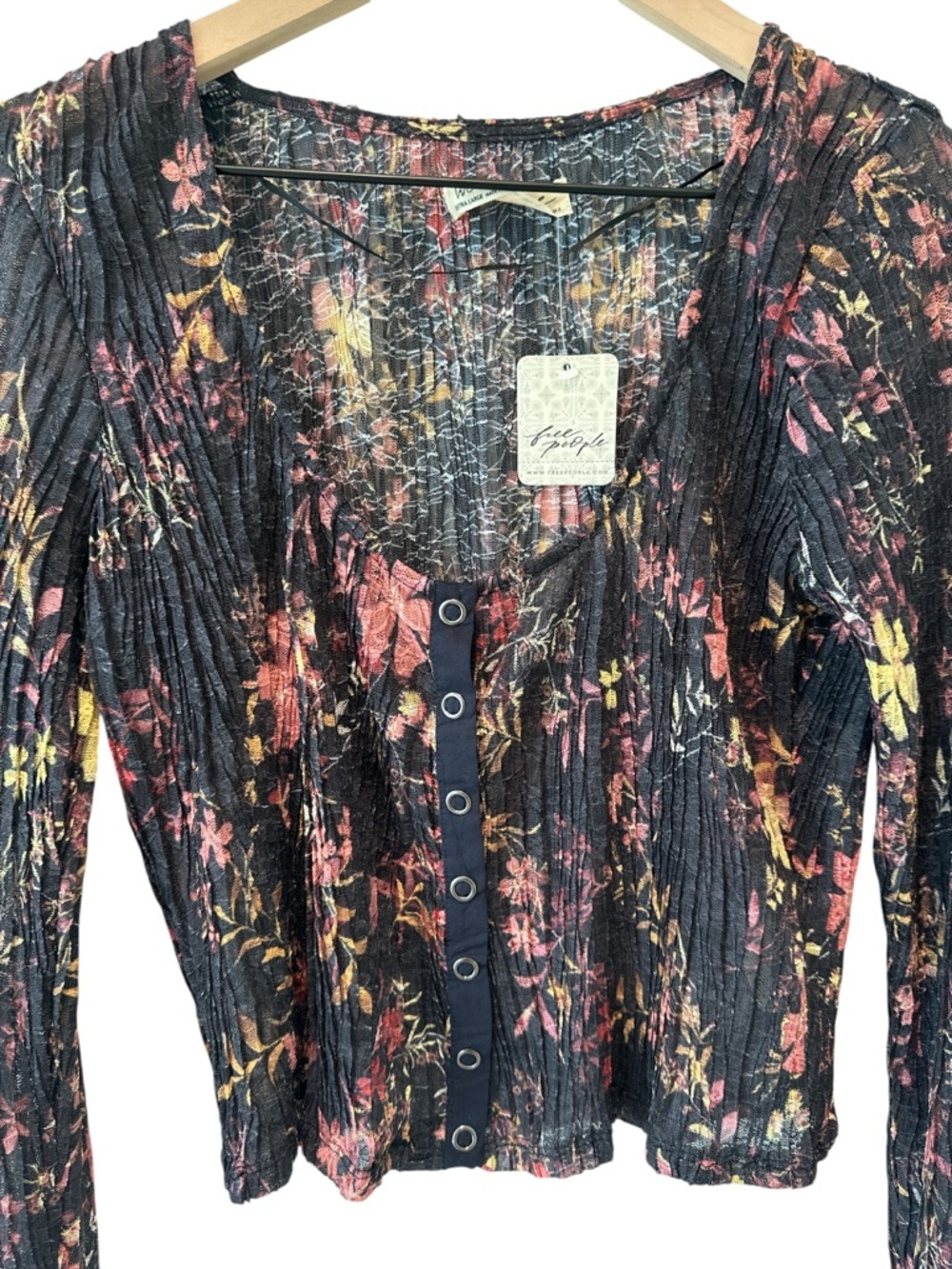NWT Free People Women's Angelina Cropped Top Dark Combo - Picture 7 of 11